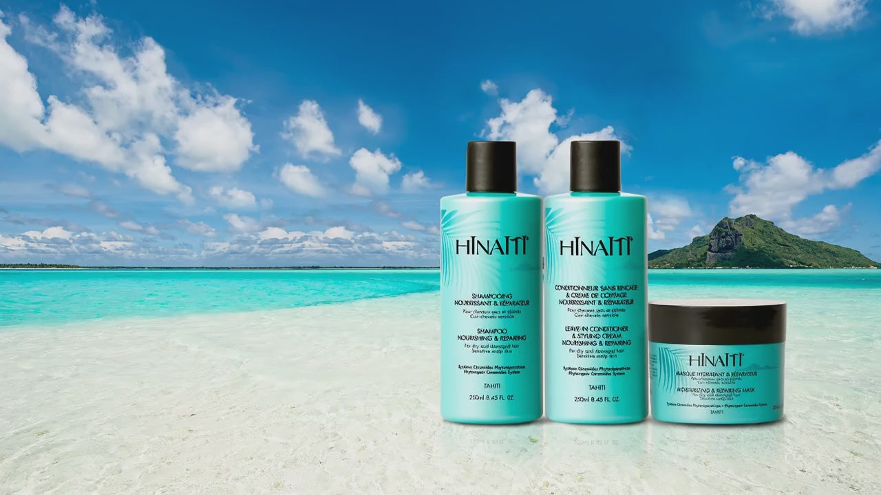 Charger la vidéo : Shampoings Hinaiti montrés sur une plage