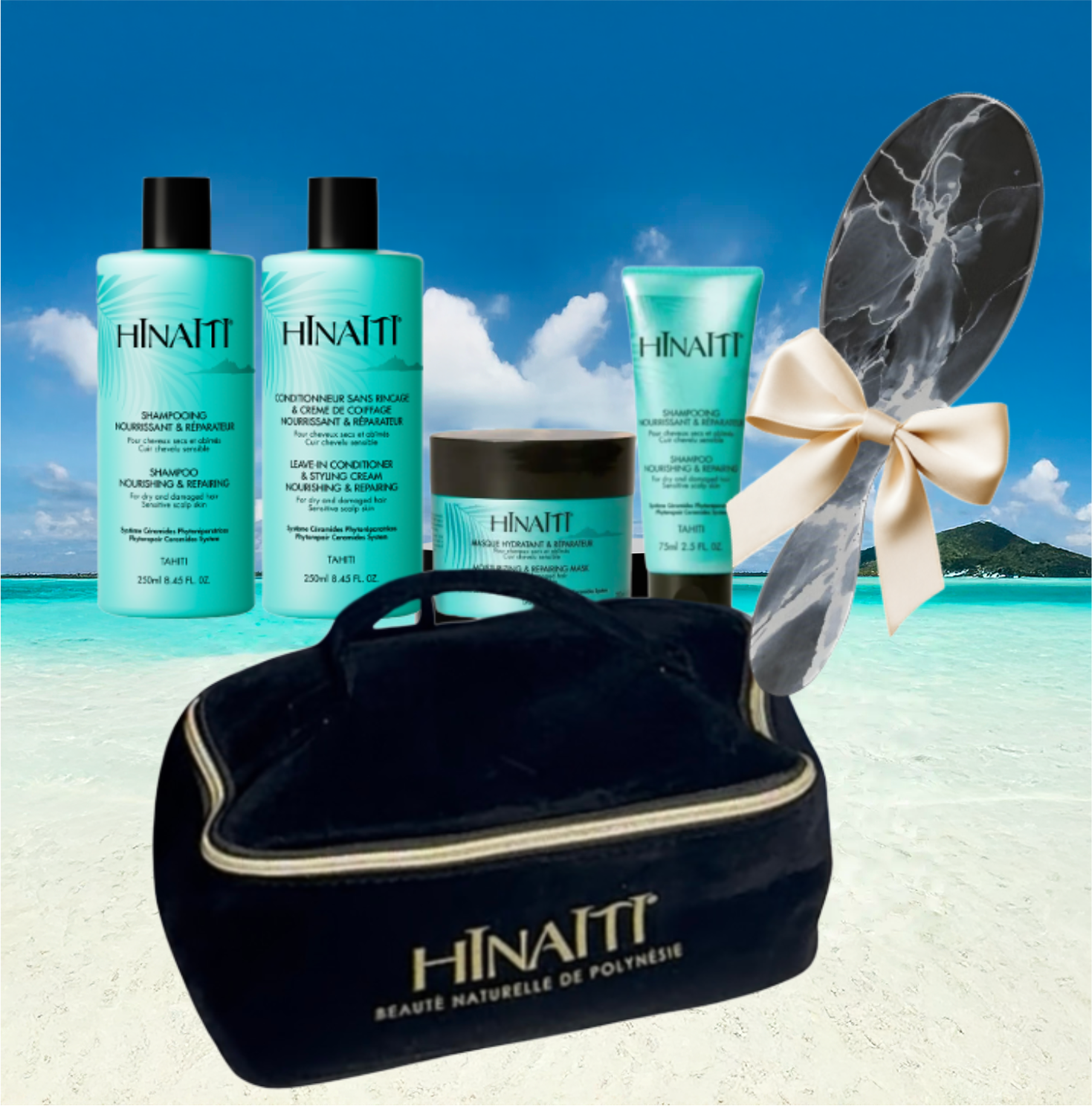 Trousse Cadeau Maiana en velours noir HINAITI